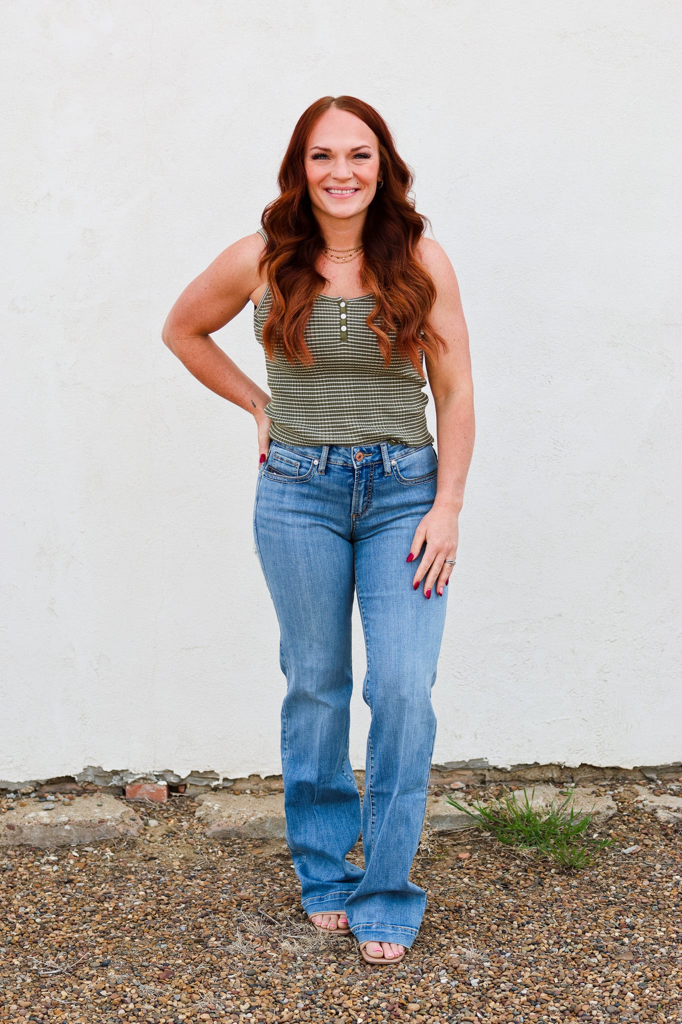 Becool Olive Henley Tank