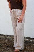 Becool 29" Striped Linen Pant
