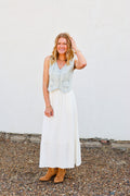 Blu Pepper Acid Wash Blue Stripe Vest
