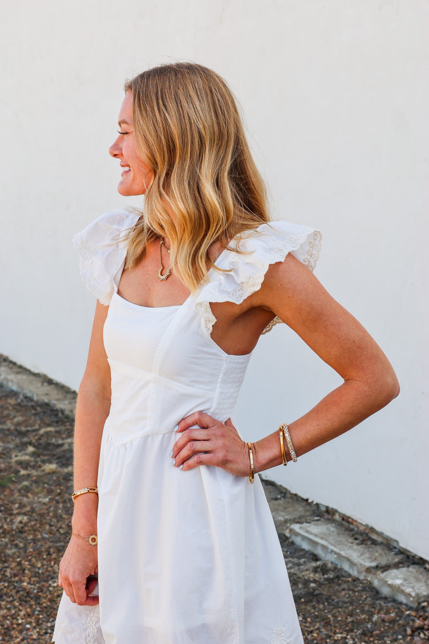 Blu Pepper Scallop Hem Mini Dress