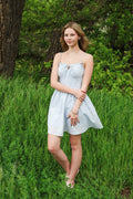 BM Blue/Ivory Textured Mini Dress