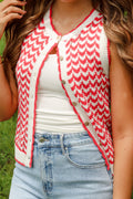 Staccato Red & Wht Knit Vest