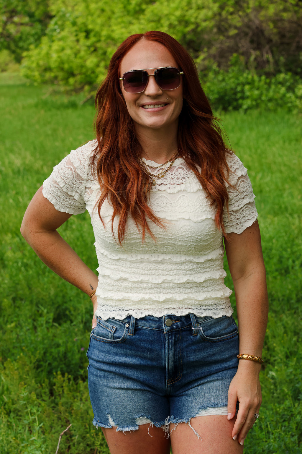 So Me Lace Fited SS Top