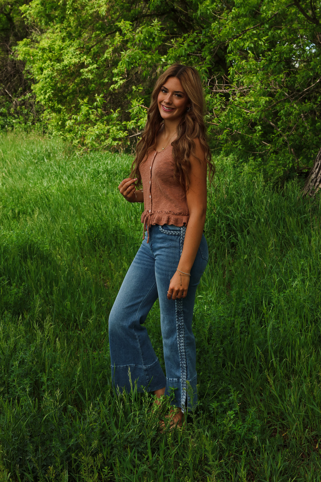 G&G Dusty Rose Peplum Tank