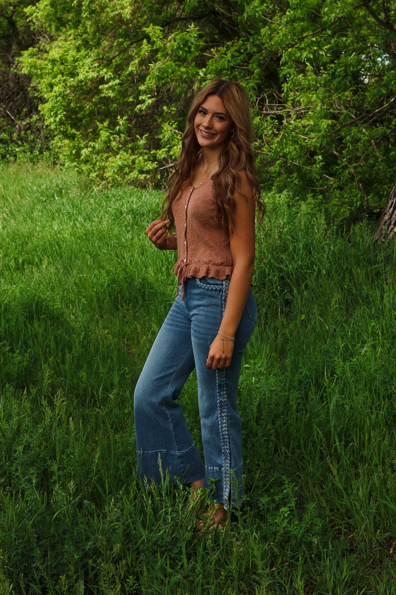 G&G Dusty Rose Peplum Tank