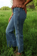 So Me Braided Detail Wide-Leg Jeans