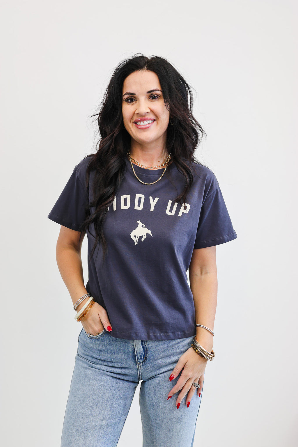 Wishlist Charcoal Giddy Up Tee
