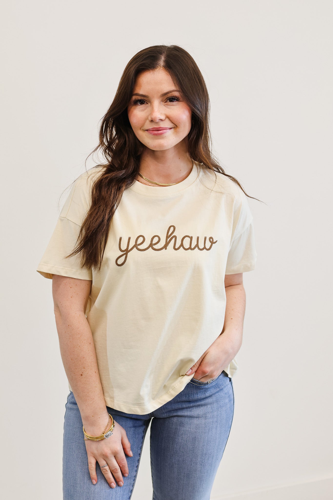 Wishlist Ecru Yeehaw Tee