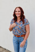 Staccato Blue Floral Short Sleeve Tee
