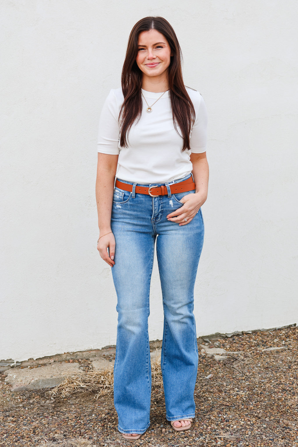 Risen Medium Wash Flare Jeans