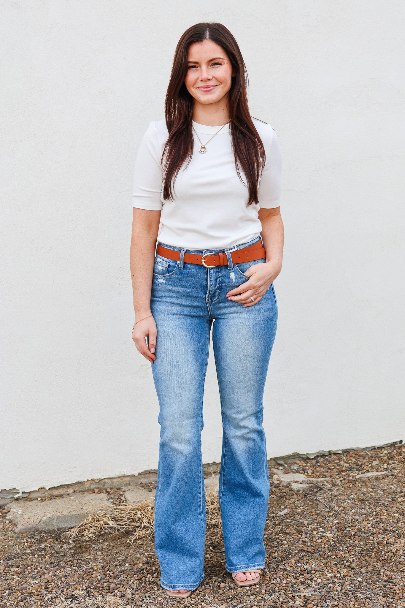 Risen Medium Wash Flare Jeans