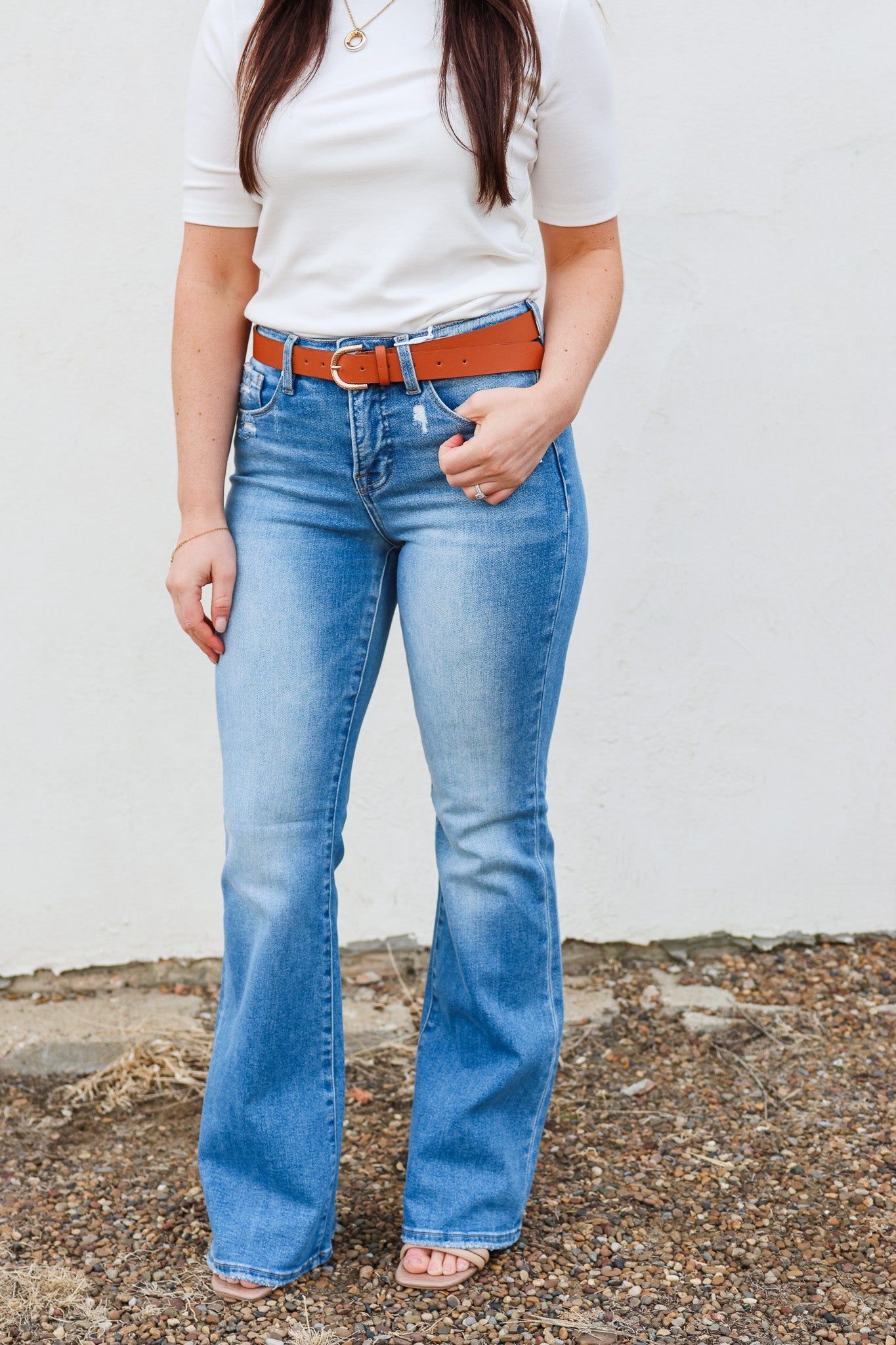 Risen Medium Wash Flare Jeans