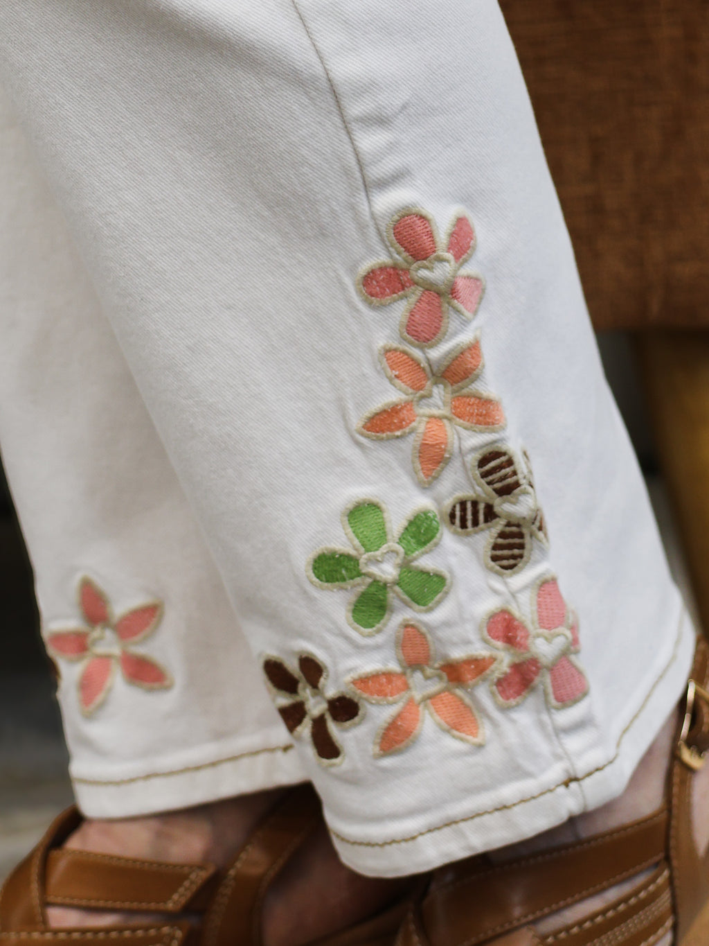 Coco White Embroidered Crop