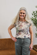 Coco Floral Tee Button Detail
