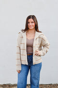Butter Taupe Stripe Sweater