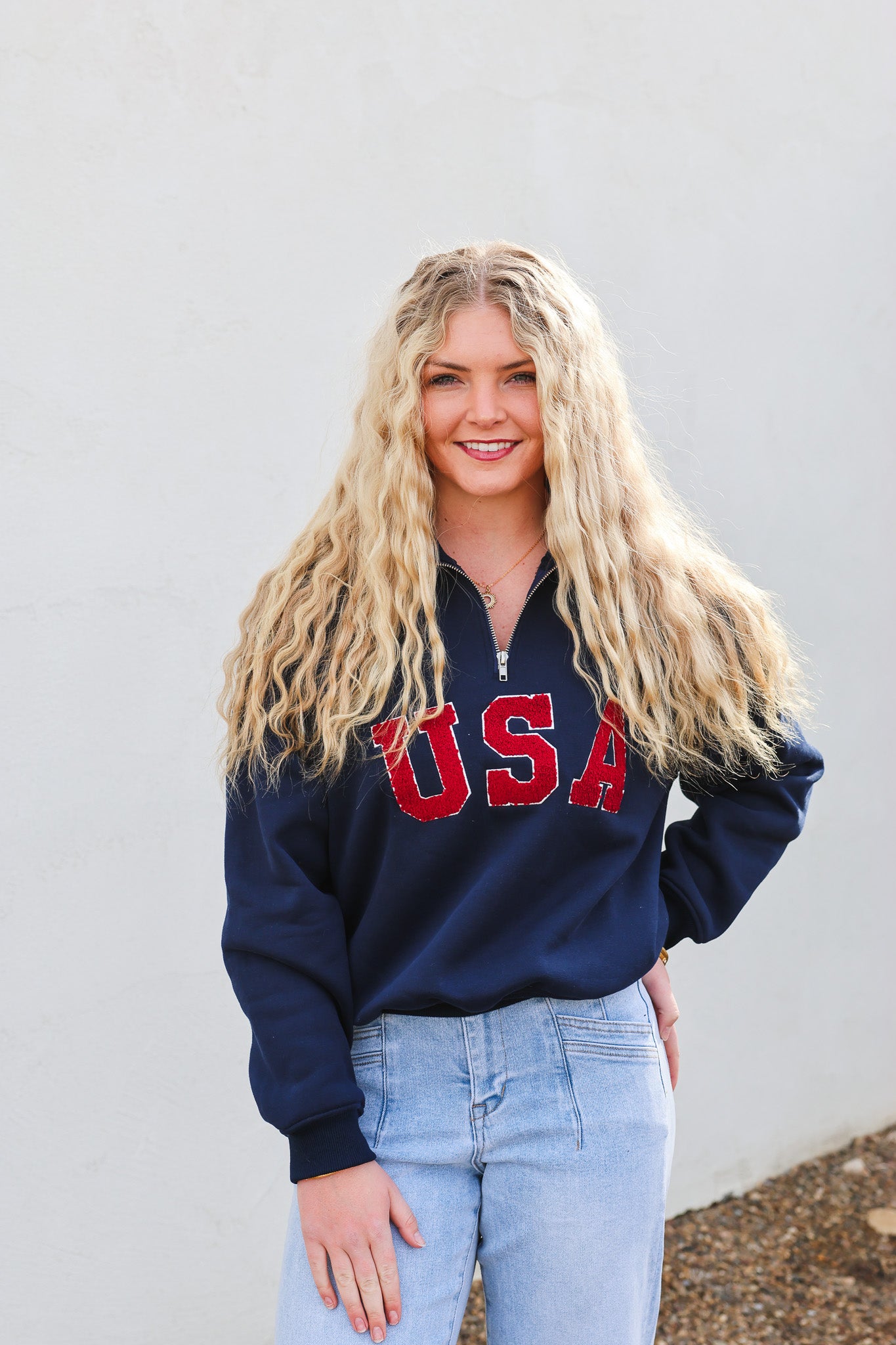 Butter Navy USA 1/4 Zip