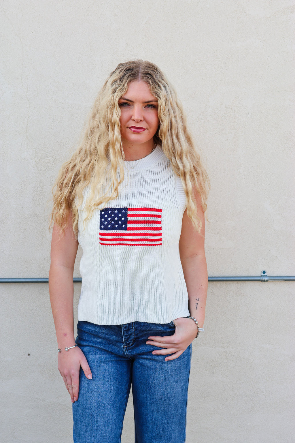 Butter American Flag Tank