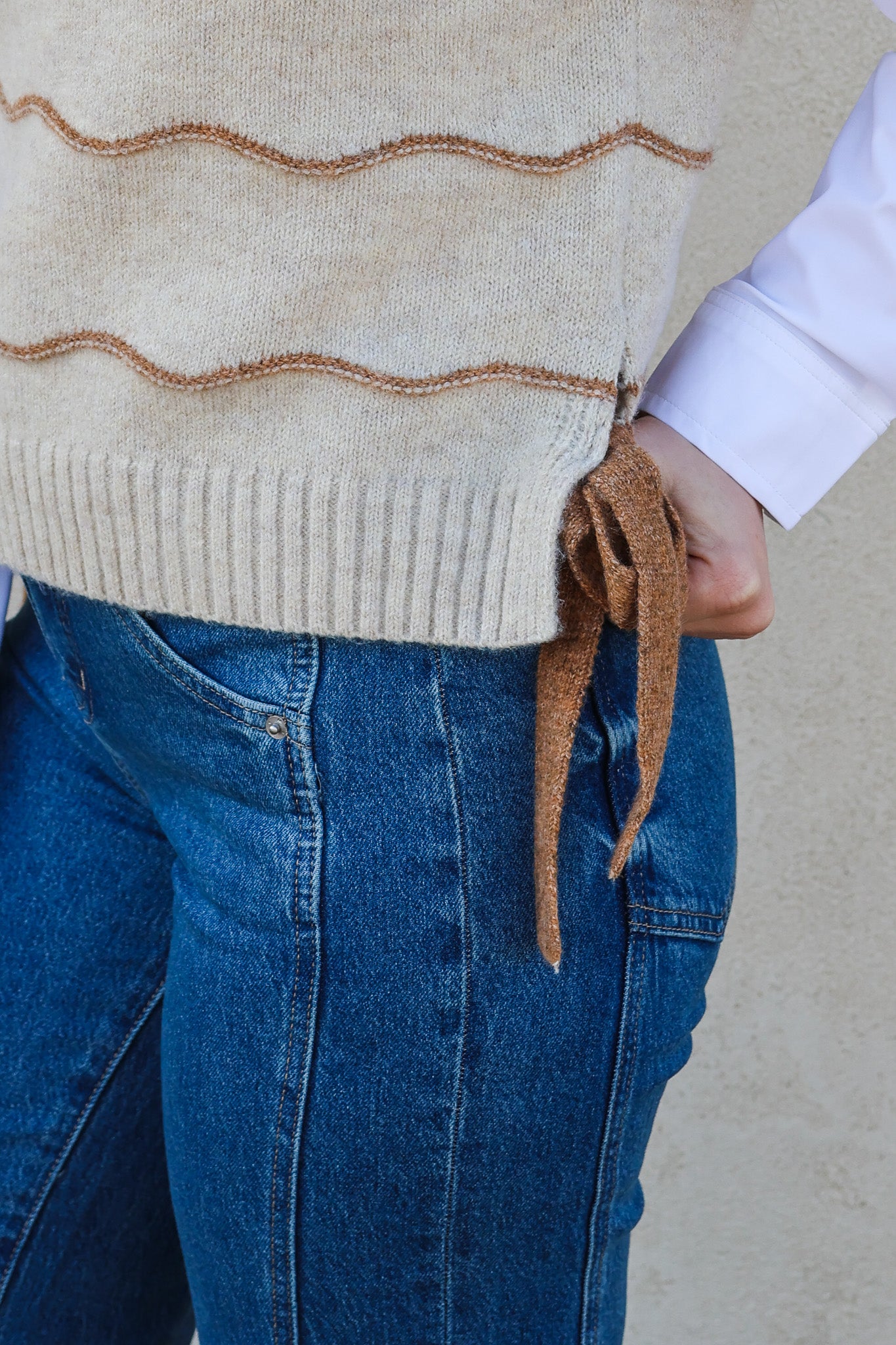 Butter Taupe Stripe Vest