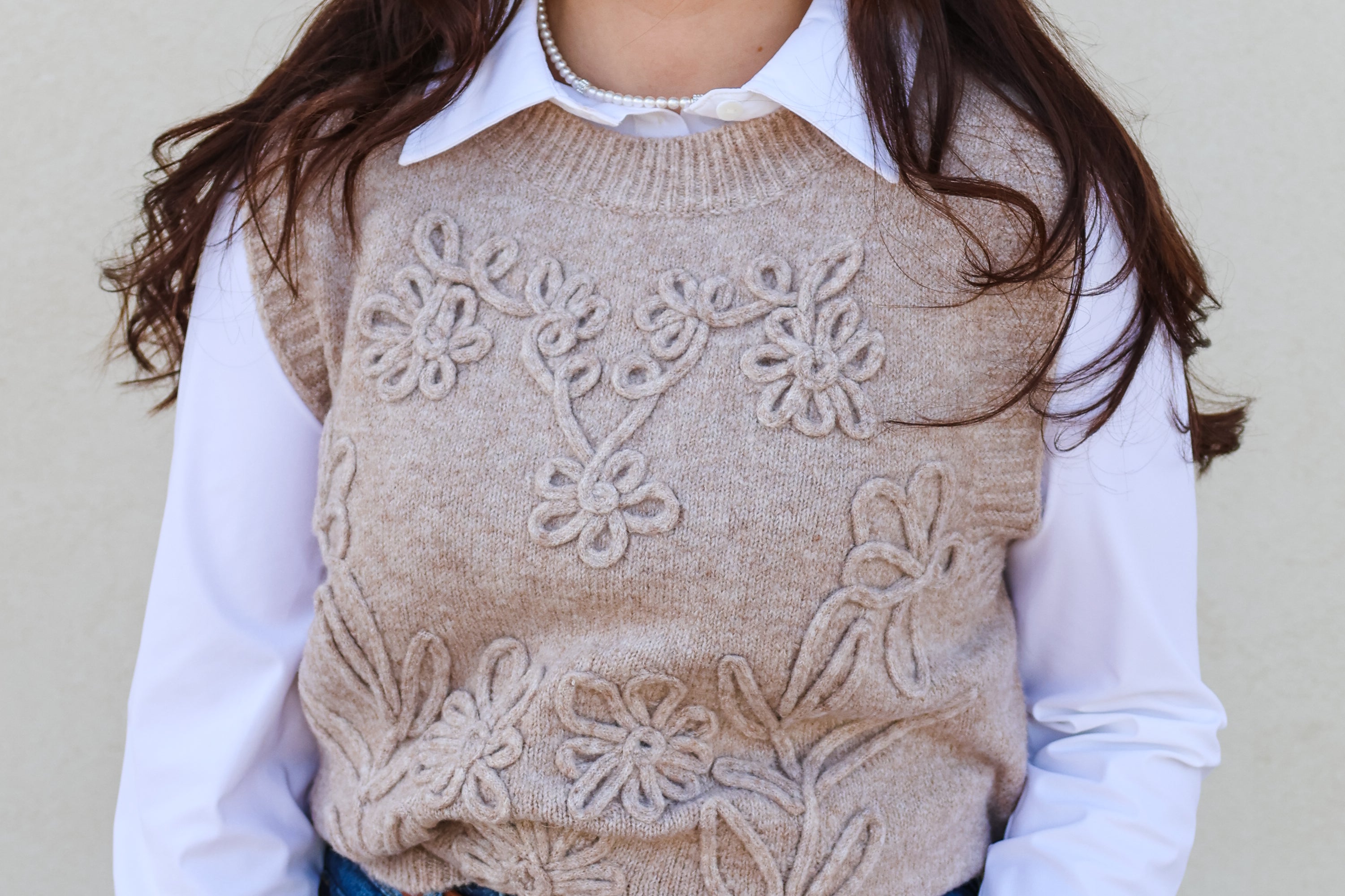 Allie Floral Embroidery Vest