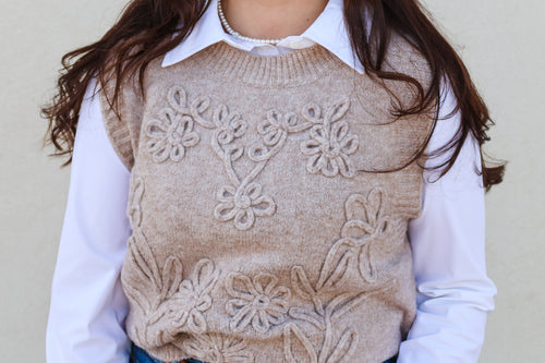 Allie Floral Embroidery Vest