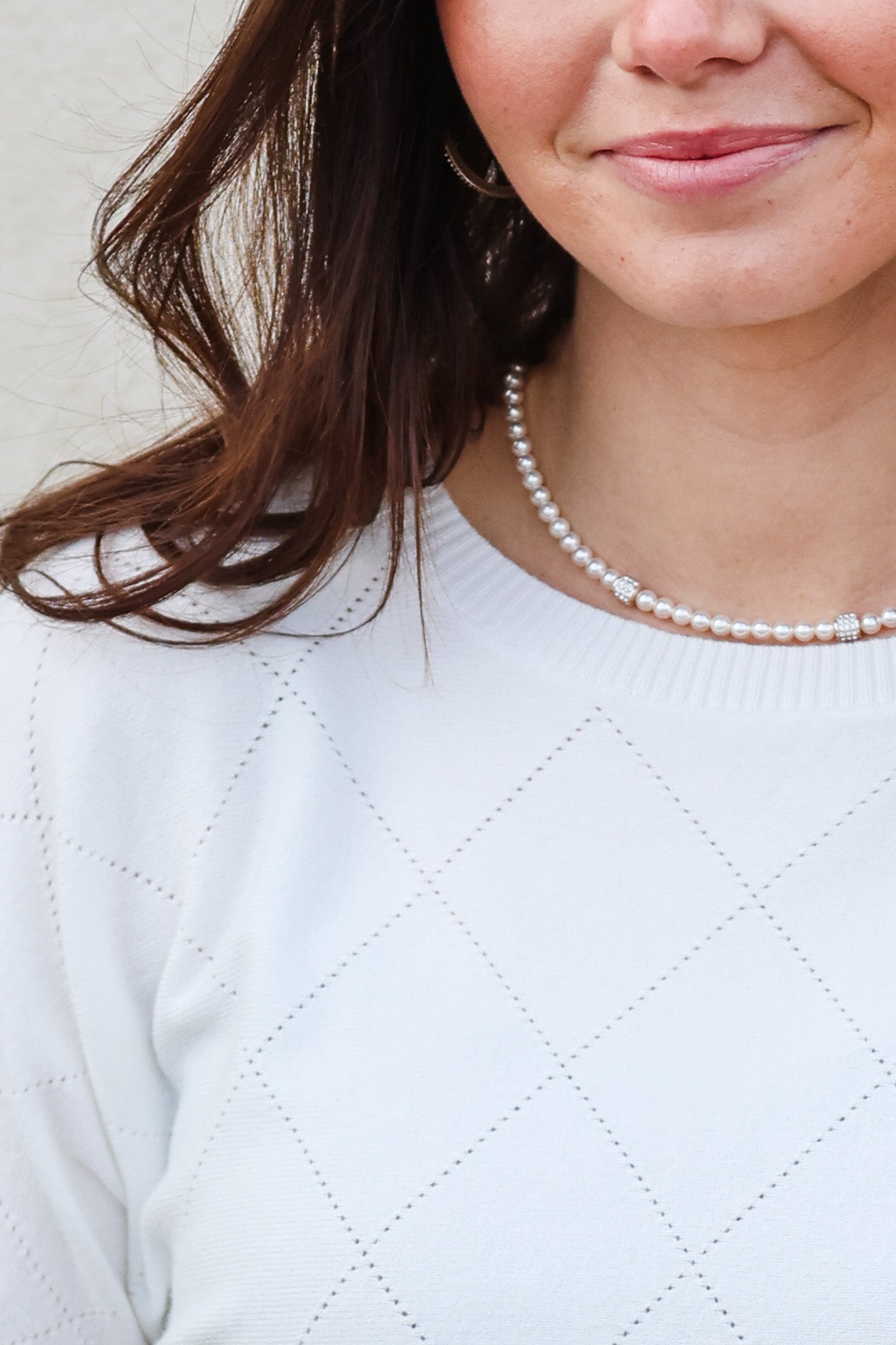 Allie White Pointelle Top