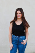 Allie Black Pointelle Tank