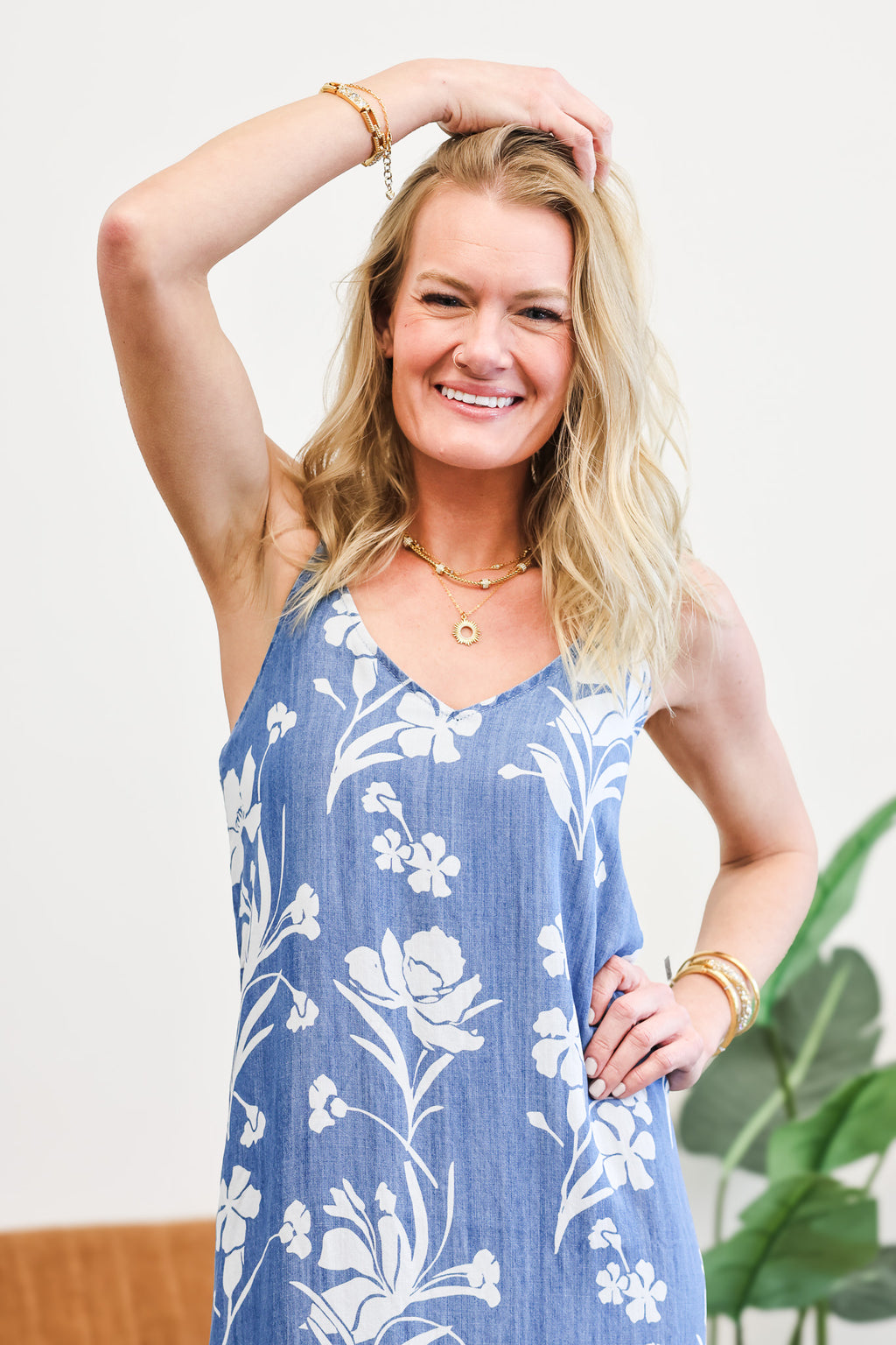 Tribal Blue & White Maxi