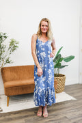 Tribal Blue & White Maxi