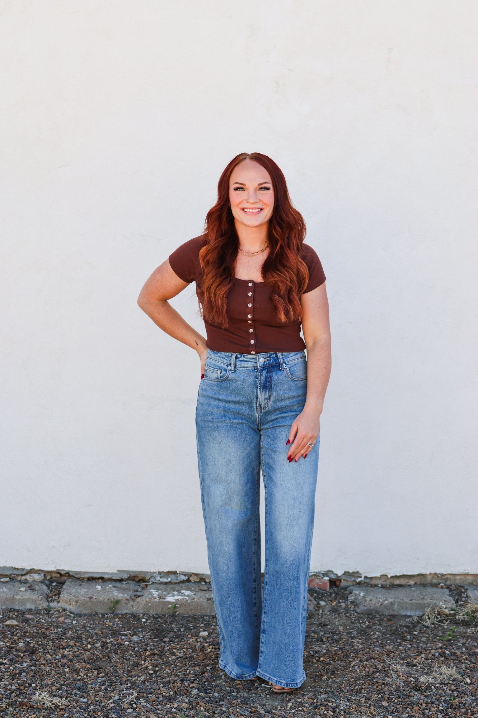 T&S Adina Top- Brown